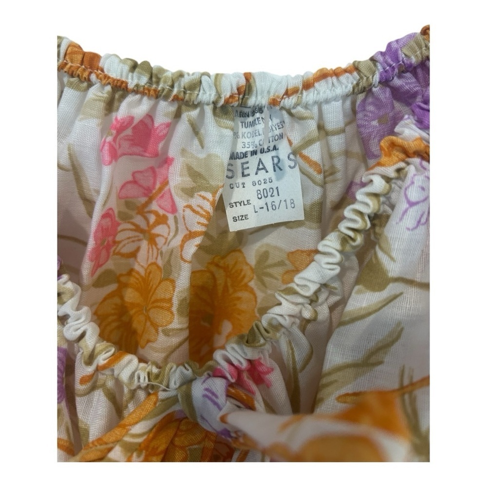 Vintage Sears Floral House Dress – Size L (16/18) 1960’s-1970’s retro fashion - Picture 2 of 4